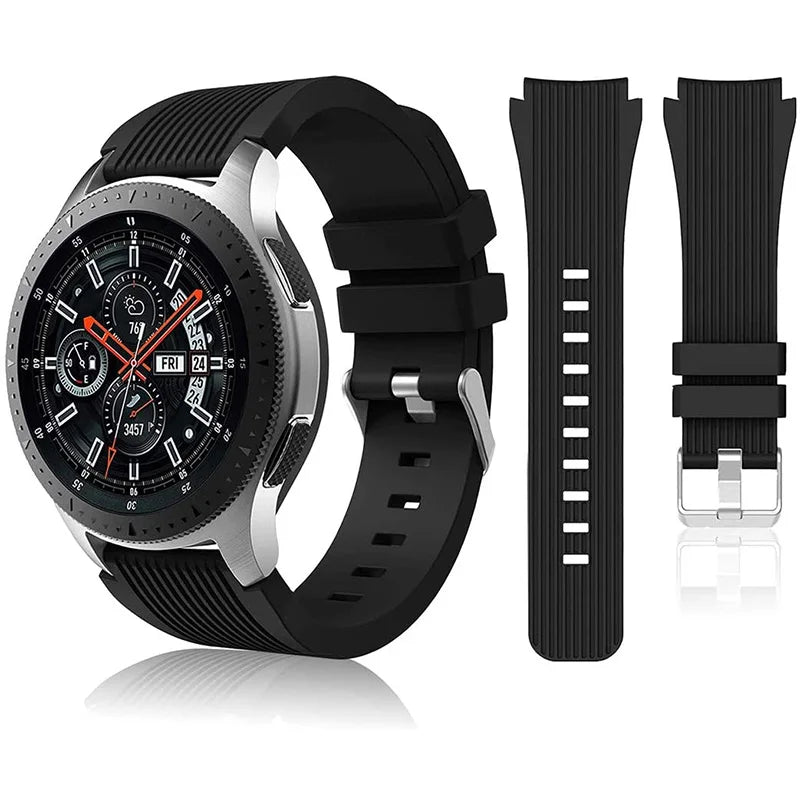 20mm 22mm Silicone Watch Strap Compatible for Samsung 46mm/Galaxy Watch3 45mm/Gear S3 Frontier, Sports Watch Band for Huawei