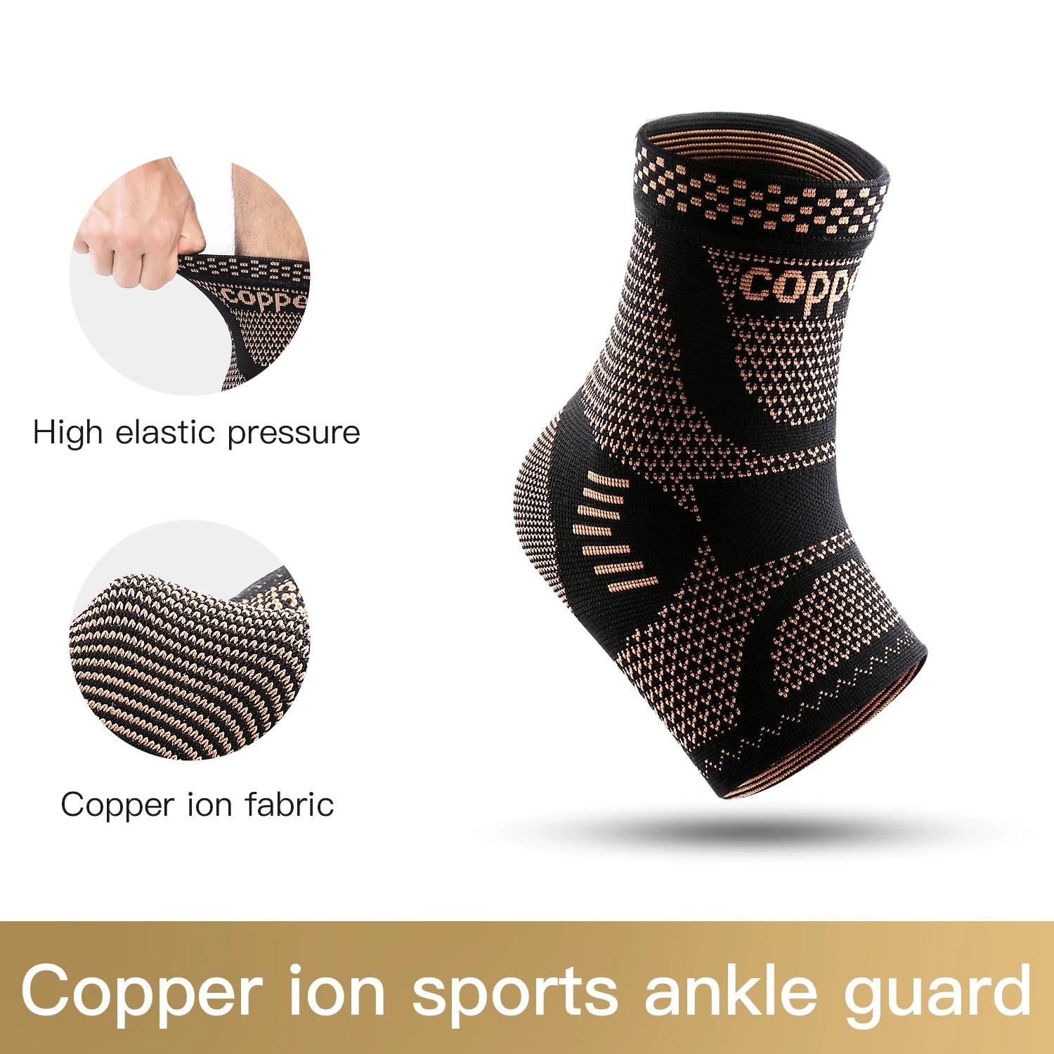 Copper Ankle Brace,Infused Ankle Support Compression Sleeve for Men Women,for Foot Pain,Sprained Ankle,Recovery,sports