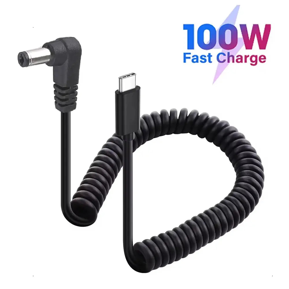 100W Type C to 5.5x2.5mm Male Converter Cable DC Notebooks USB C PD Fast Charging Cord for Asus Lenovo Toshiba Laptop (18-20V)