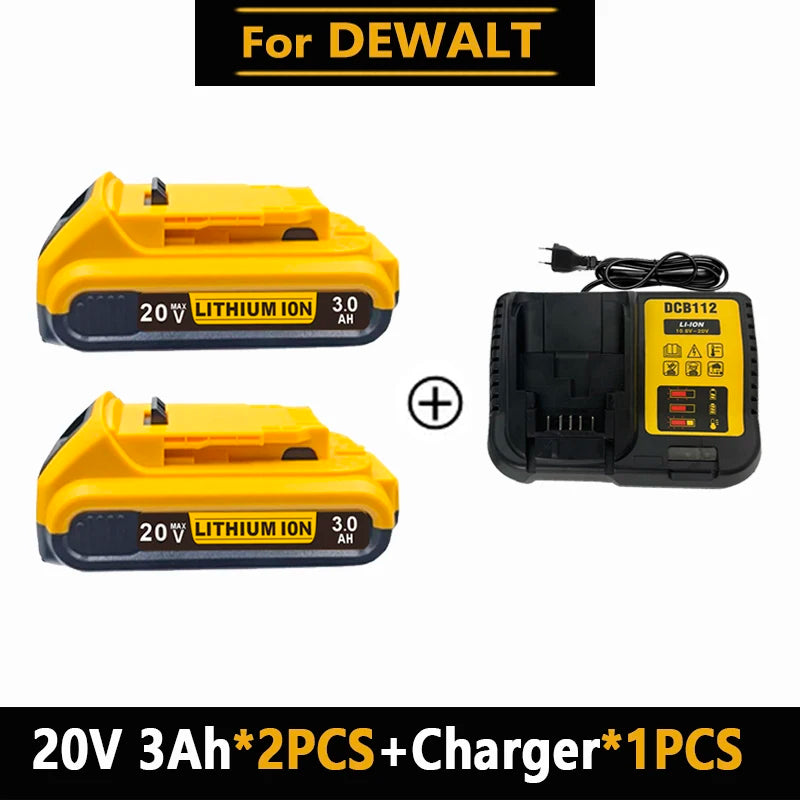 20V MAX XR Lithium Battery Pack For DeWalt Power Tools Replacement Battery Compatible DCB200 DCB205 8.0Ah Rechargeable Battery