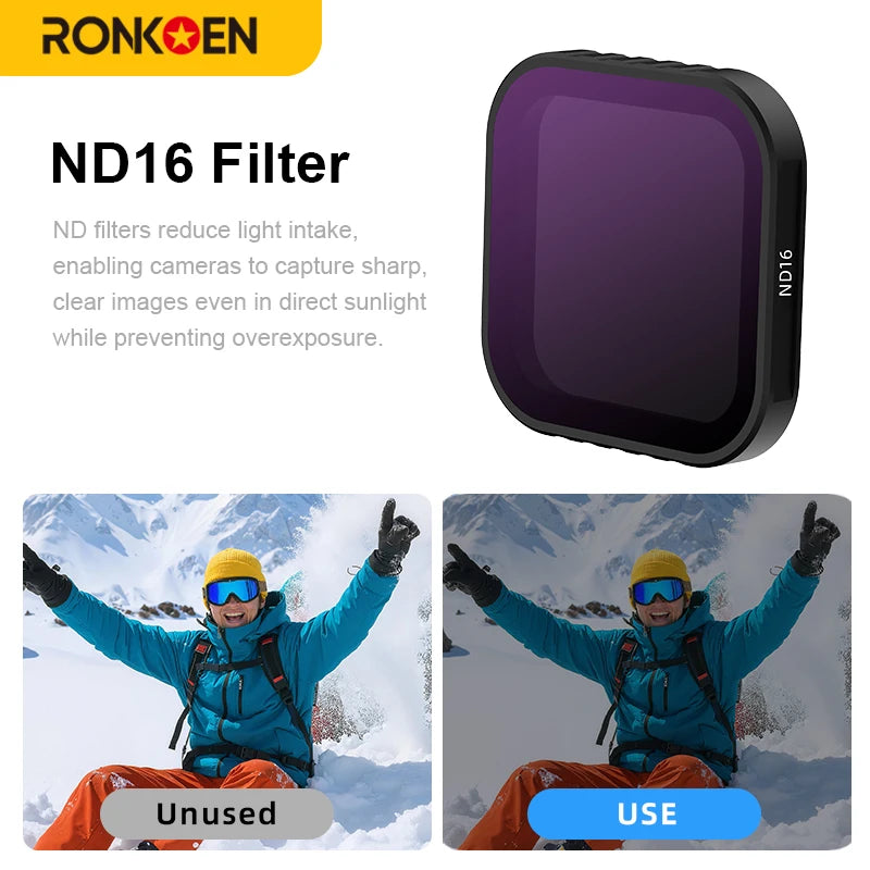 Ronkoen CPL ND8 ND16 ND32 Lens Filter Kit Aluminum Alloy Frame for Insta360 Ace Pro 2 / Ace Pro Camera Lens Accessories