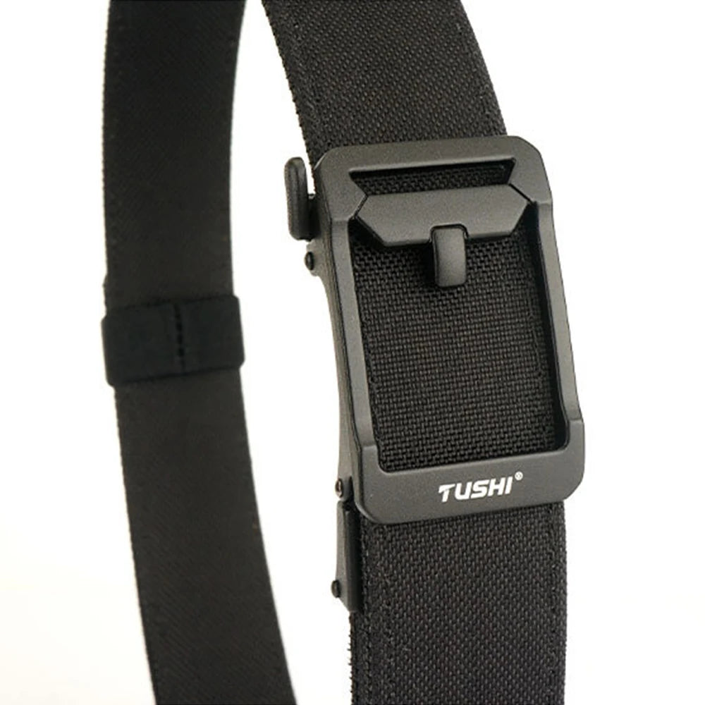 TUSHI New Military Gun Belt for Men Nylon Metal Automatic Buckle Police Duty Belt Tactical Outdoor Girdle IPSC Accessories