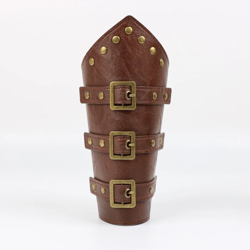 Renaissance Medieval Belt Skirt Hiking Viking Horn Design Leather Cover for Sword Frog Accessory