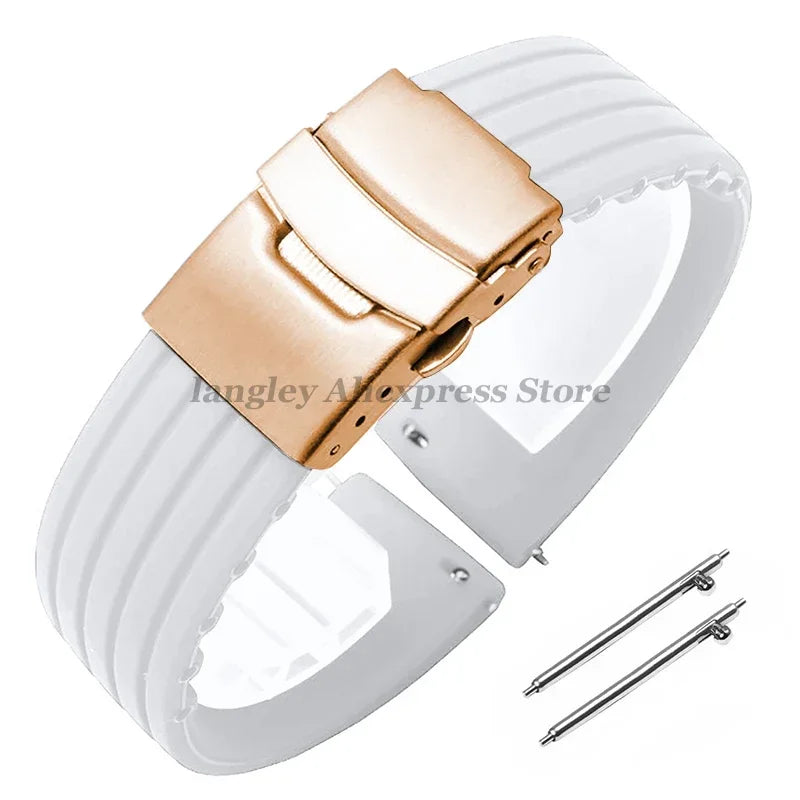 18mm 20mm 22mm 24mm Quick Release Silicone Watchband for Huawei Watch GT4/GT3 46mm for Seiko for Omega for Fossil Rubber Straps