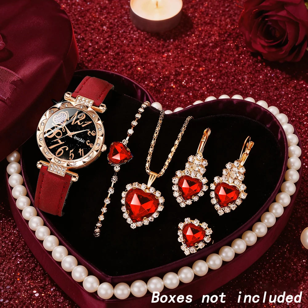 6Pc Compact And Exquisite Quartz Watch For Valentine's Day, Ramadan, Birthdays, The Ideal Gift For Friends And Family