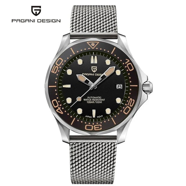 PAGANI DESIGN Men's Watches Mechanical Automatic Watch Sport Ceramic Bezel Luminous Stainless Steel Waterproof Top Watch for Men