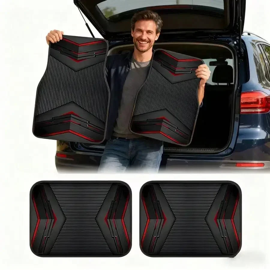 4PCS Universal Car Floor Mats - Durable Polyester Anti-Slip Mat for Sedan SUV Truck
