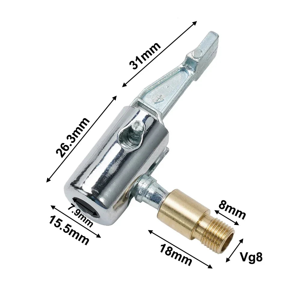 Locking Air Tire Chuck Portable Inflatable Pump For Car Tire Valve Clip Compressor Tire Inflator Tire Chuck With Barb Connector