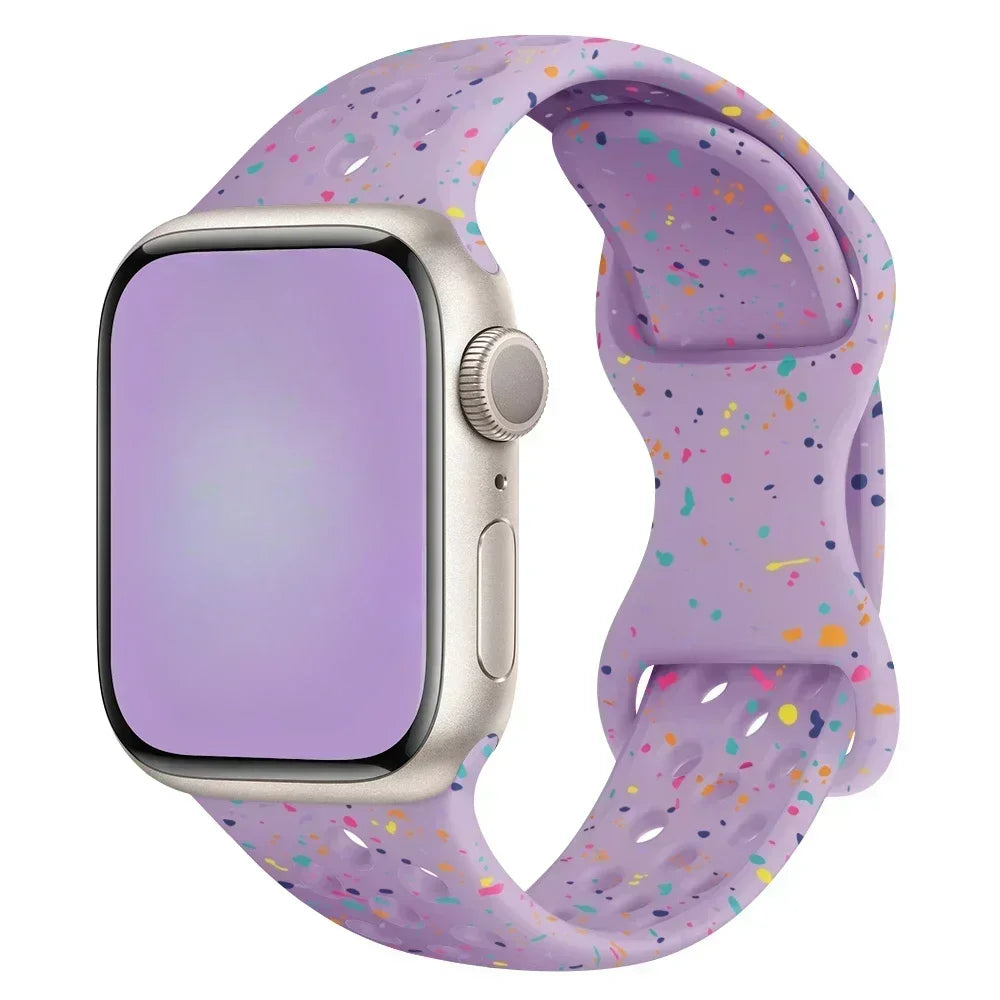Original Silicone Strap For Apple Watch Band 49mm 44mm 45mm 40mm 42mm Breathable Correa for iWatch Series10 9 8 SE 7 6 Ultra