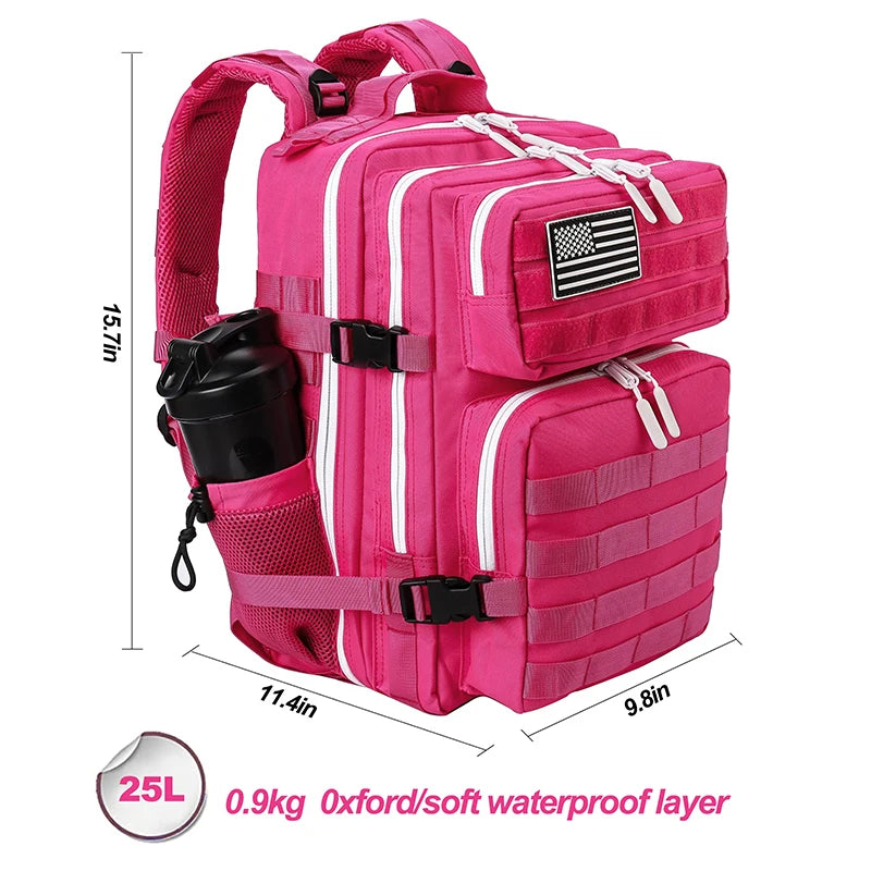 LHI 25L Tactical Backpack for Women Fitness Athlete Gym Out Bag  Small Outdoor Sports Travel Rucksack with Bottle Holder