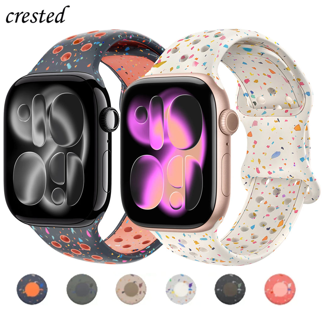 Silicone Strap for Apple watch band 40mm 41mm 45mm 44mm 46mm 49mm 42mm Breathable bracelet iwatch Series 11 10 9 8 SE 3 Ultra 2
