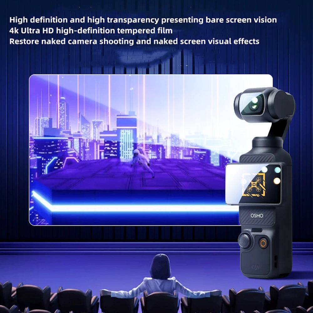 9H HD Tempered Glass for DJI OSMO Pocket 3/4 Screen Protector For DJI Pocket3/4 Gimbal Camera Lens Protect Glass Accessories