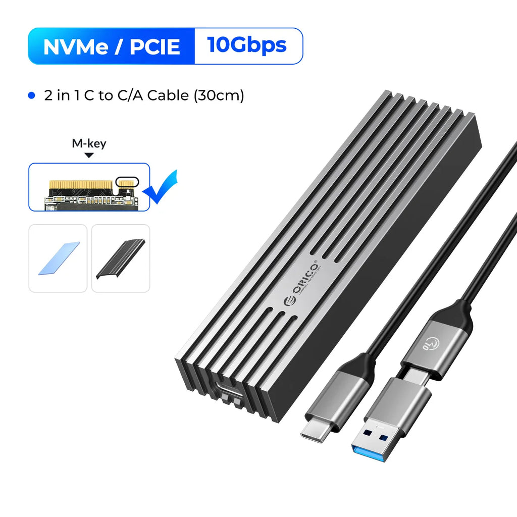 ORICO NVMe M.2 SSD Enclosure USB4 40Gbps PCIe3.0x4 20Gbps 10Gbps M.2 External Case Compatible with Thunderbolt 3/4 USB3.2/3.1