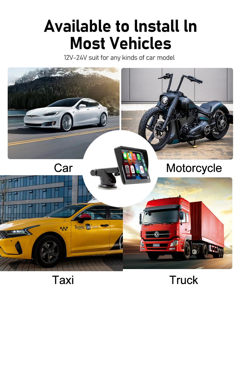 IPS 7 Inch Portable WIFI Wireless Carplay Android Auto Car Radio Multmedia Video Player Reversing Camera for Apple Or Android