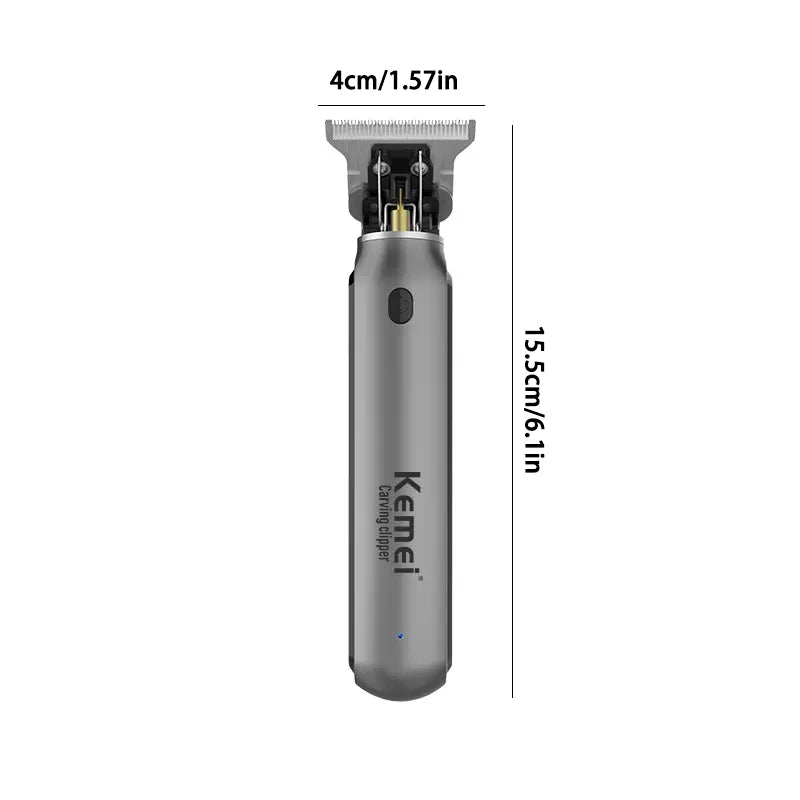 USB charging Zero-cut Blade Cordless Hair Trimmer Kemei KM-1757 Hair Clipper Hollow head Barber Hair Cut Machine