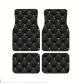 4PCS diamond, printed car floor mat, suitable for cars, trucks, SUVs, This floor mat is durable, car interior accessories