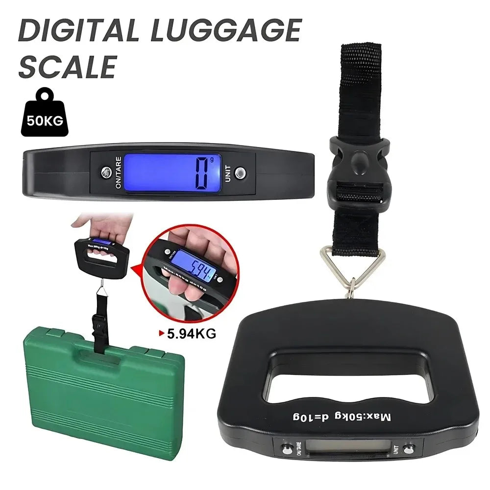 New 50kg/10g Digital Luggage Scale Electronic Portable Suitcase Travel Weighs With Backlight Electronic Travel Hanging Scales