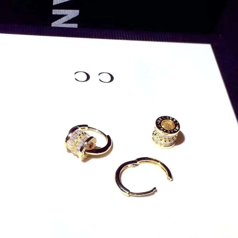 2026 New Designer Earrings Round Super Shiny Zircon Earrings Charming Luxury Women's Jewelry Cute Girl Gift Christmas Gift