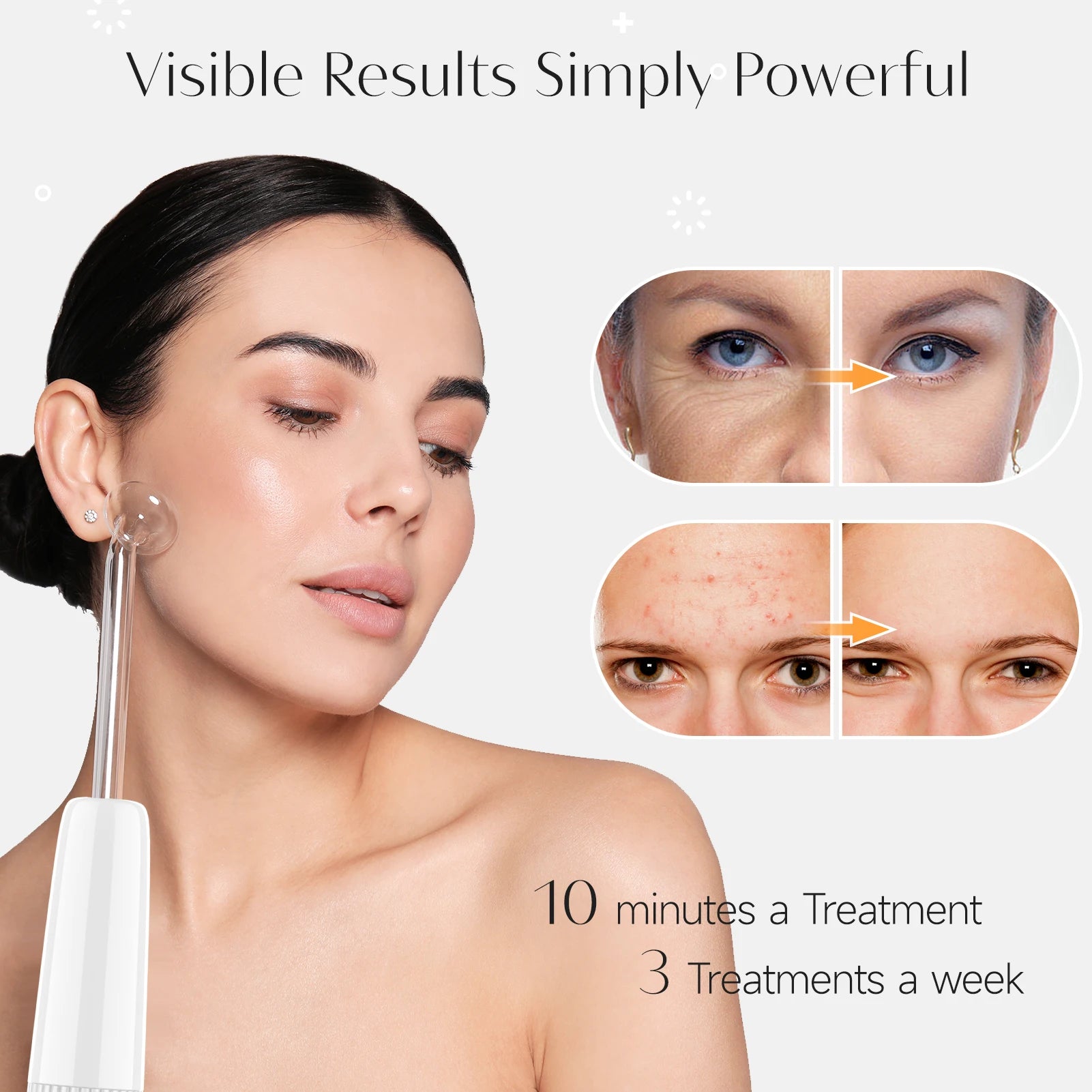 DARSONVAL Blue 6-in-1High Frequency Facial Machine For Hair Face Anti Aging Therapy Acne Tool Fusion Neon+Argon Wands Skin care