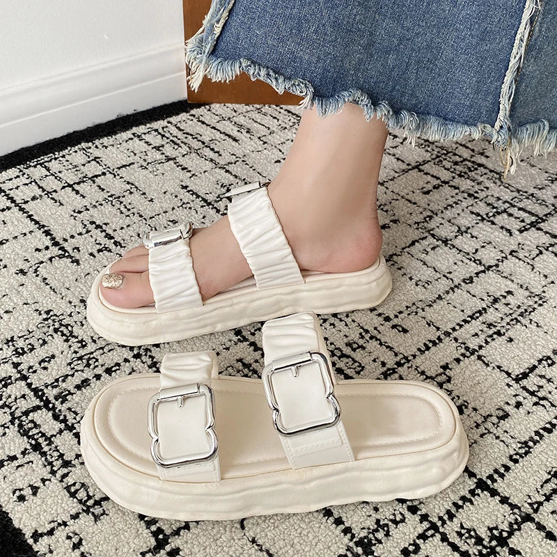 Fashion New Style Popular Women's Summer Soft Bottom Shoes Super Fairy Sandals Flower Flat Slippers For Women Wear Outdoor