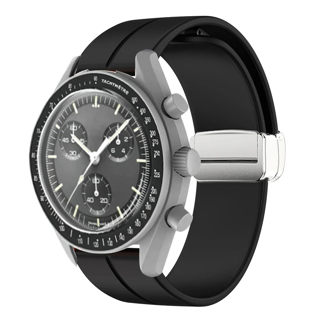 Silicone Strap For Omega X Swatch Joint MoonSwatch Planet Watch Band Metal Magnetic Buckle Wristband Replacement Bracelet Correa