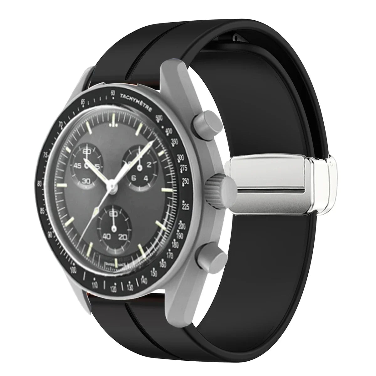 Silicone Strap For Omega X Swatch Joint MoonSwatch Planet Watch Band Metal Magnetic Buckle Wristband Replacement Bracelet Correa