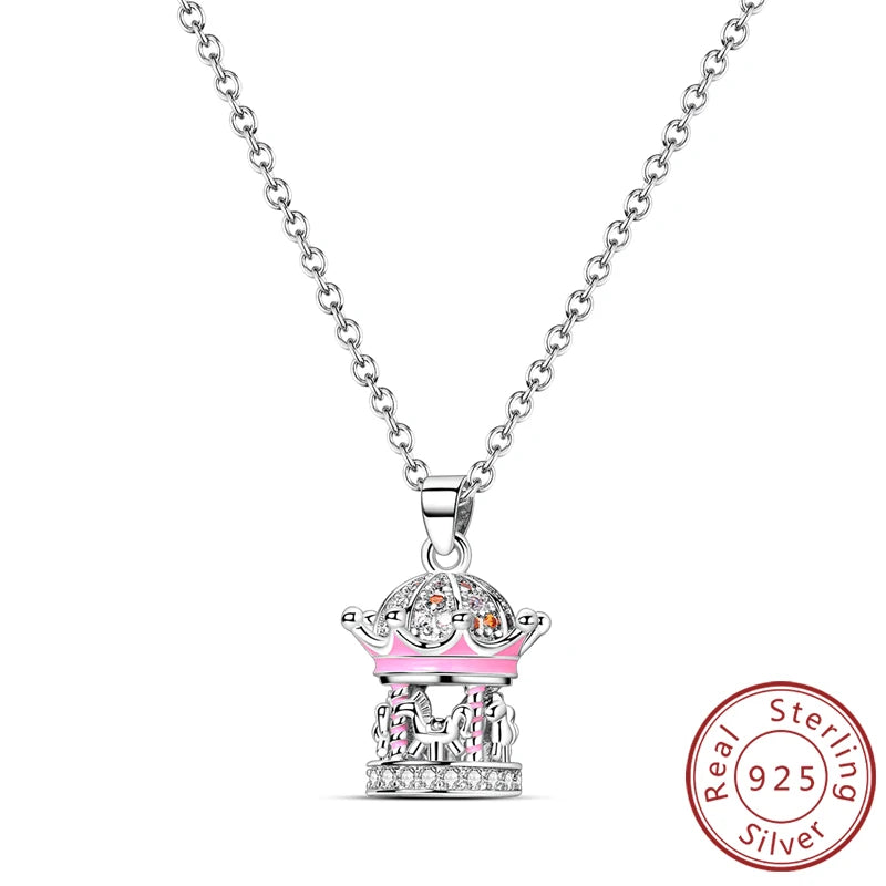 Necklace 925 Sterling Silver Butterfly Love Heart Bear Classic Simple Adjustable Necklace For Women Girl Fashion Jewelry Gifts