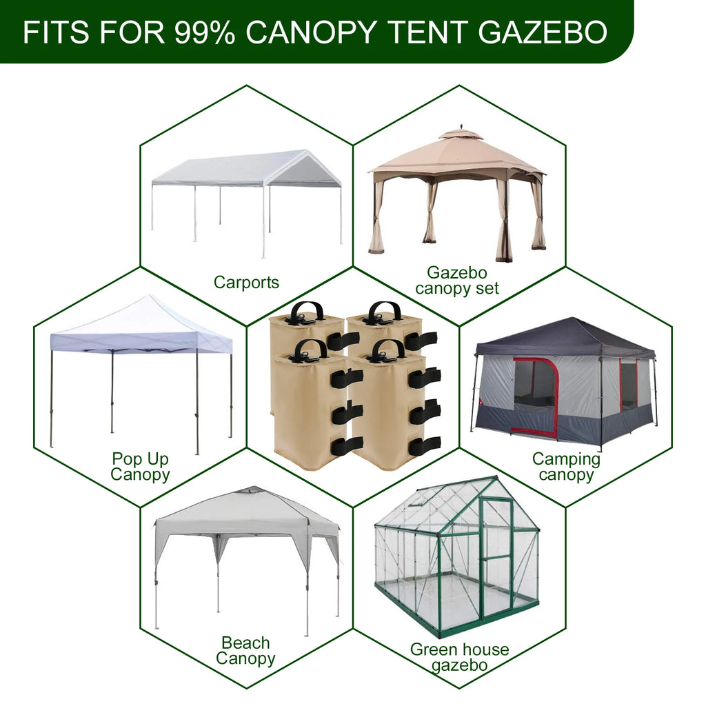 4/8Pcs Portable Canopy Water Weight Bag 88lbs Tent Water Weights with Fastening Straps Quick Installation Awning Leg Weights