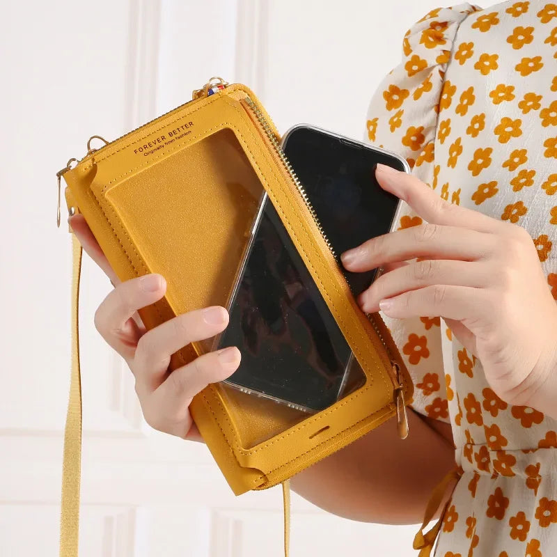 Women Crossbody Bags Touch Screen Cell Phone Purse 2023 Fashion Shoulder Bag Mobile Mini Wallet Card Holder Handbag for Female