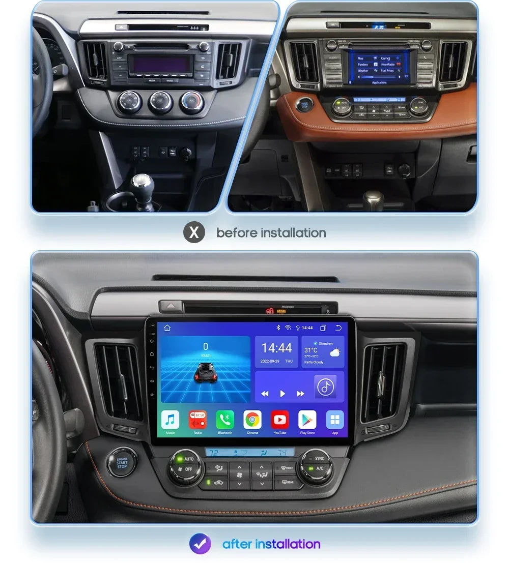 Android 12 Autoradio 7862 Dsp Carplay For Toyota RAV4 RAV 4 2013-2017 Multimedia Video player GPS Navi Stereo 2din QLED screen