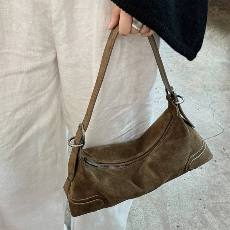 Crossbody Bags for Women Shoulder Bag Velvet Retro Soft Leather Frosted Armpit Bag Purse and Handbags Designer Bags Сумка Жіноча