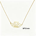 Stainless Steel Gold Color Beit HaMikdash Necklace Jerusalem Holy Temple Necklaces Women Jewish Jewelry Gift