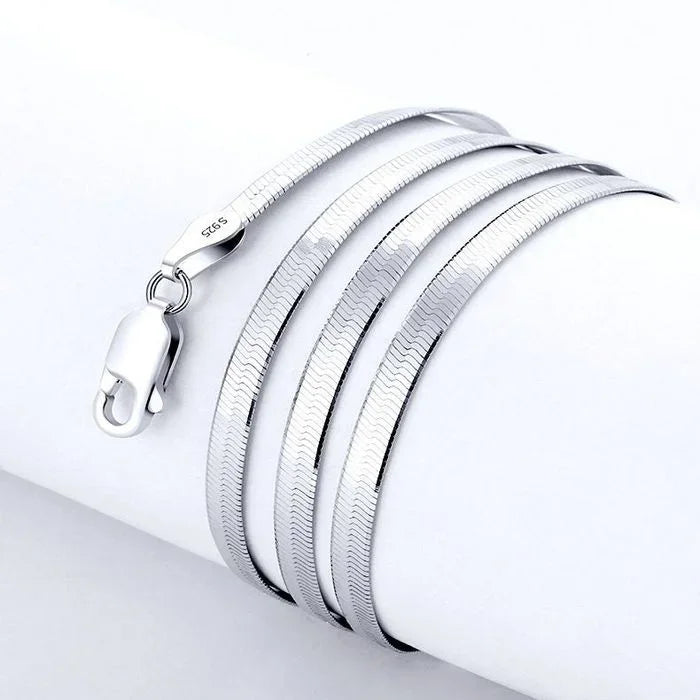 New 925 Sterling Silver fine 4MM Blade Chain Necklace for Women MEN Luxury wedding party Jewelry Best friend Holiday gifts