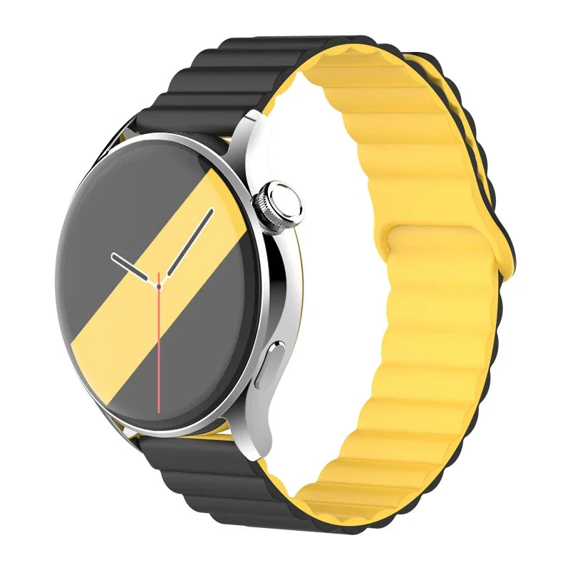 20mm 22mm Magnetic Loop band For Samsung Galaxy watch 6/5 pro/4/Classic/active 2 Silicone link bracelet huawei GT 2-2e 3-4 strap