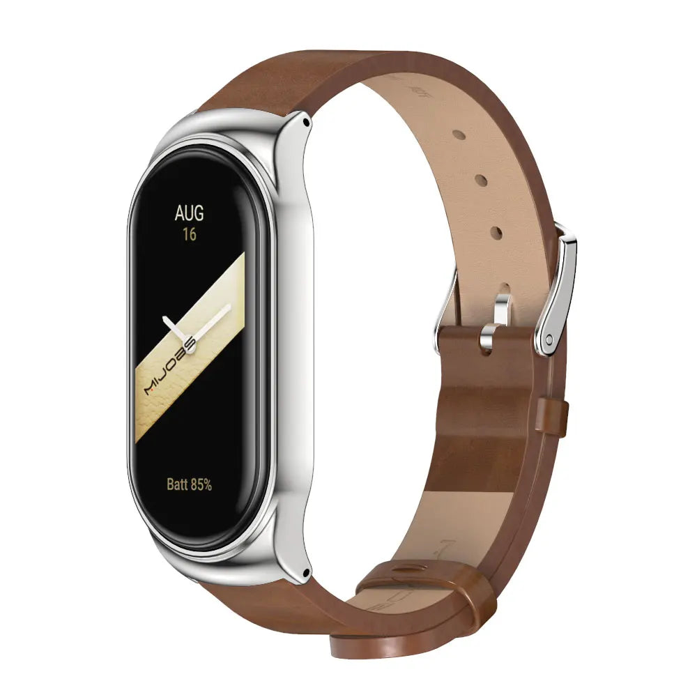 For Mi Band 10 9 8 7 6 5 Strap Silicone Wristband for Mi Band 9 Leather Strap For Mi band 8 Bracelet MiBand Metal Wristbands