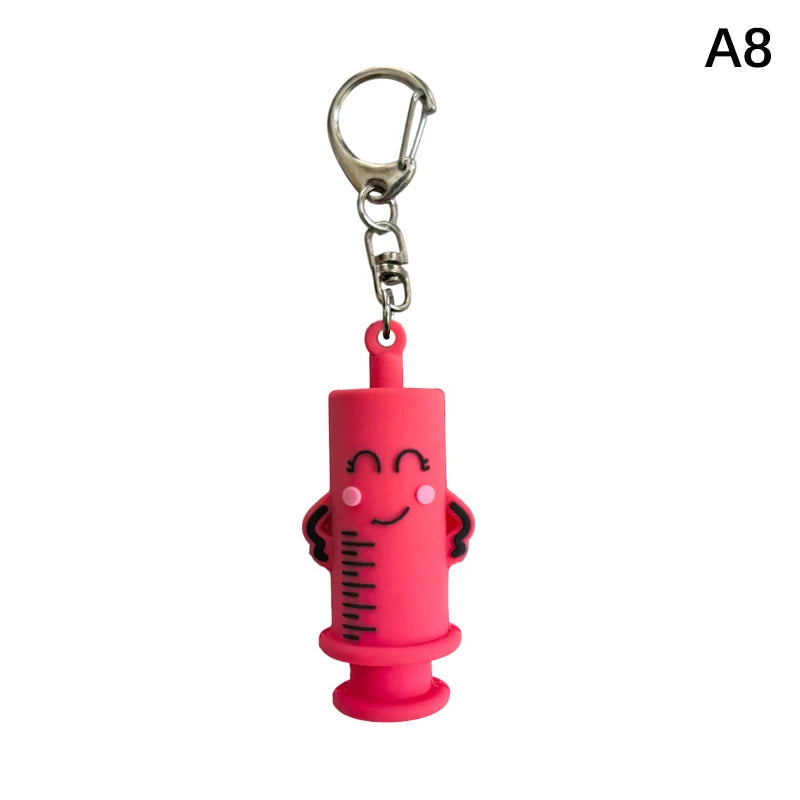 Syringe-Shaped Ampoule Bottle Opener Keychain Rubber Cutter Aid Medication Vial Breaker Tool For Home Nurses And Doctors