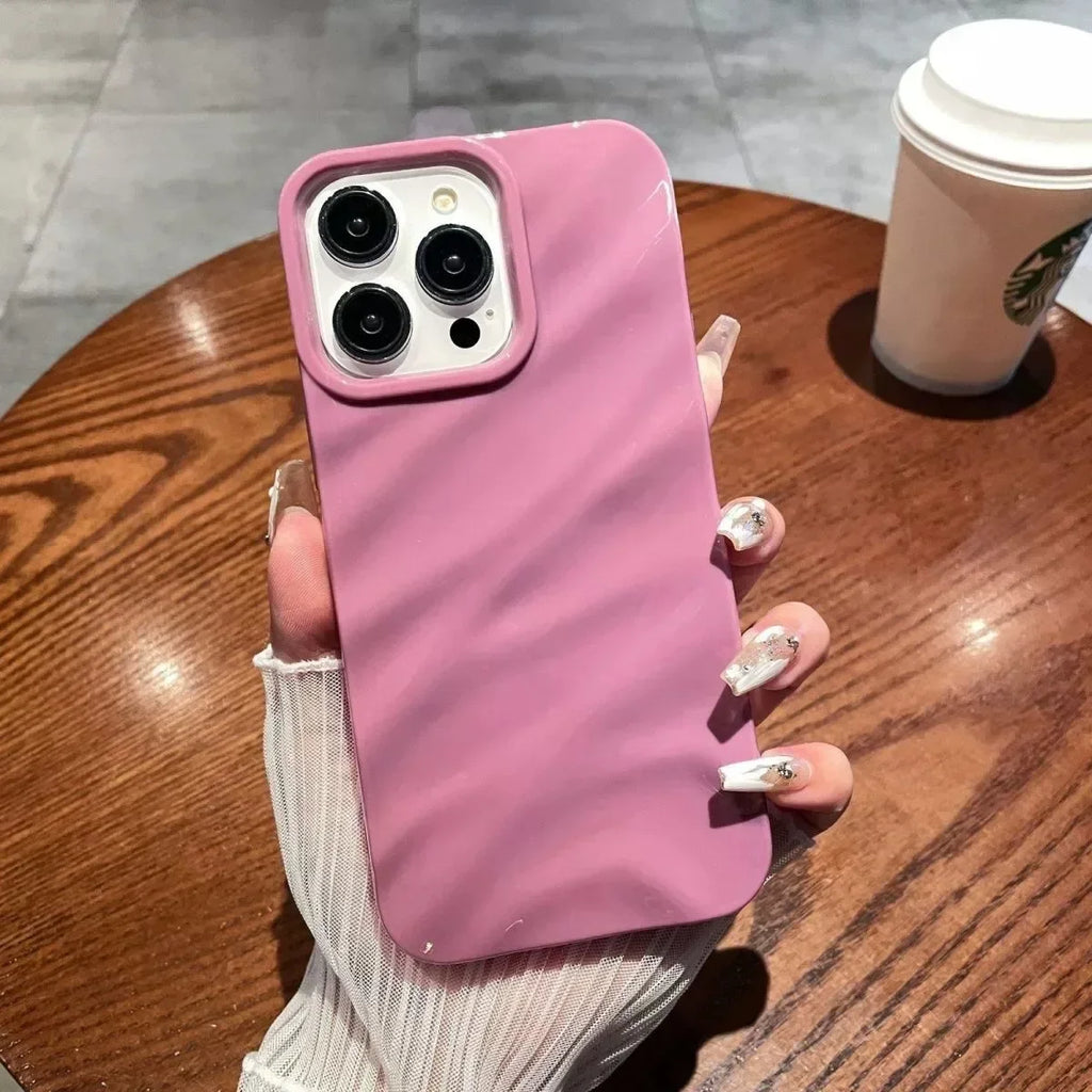 Soft Candy Wavy Pattern Phone Case For iPhone 18 17 16 11 12 13 14 15 Pro Max Xs Max XR 7 8 Plus 17Air Shockproof Bumper Cover