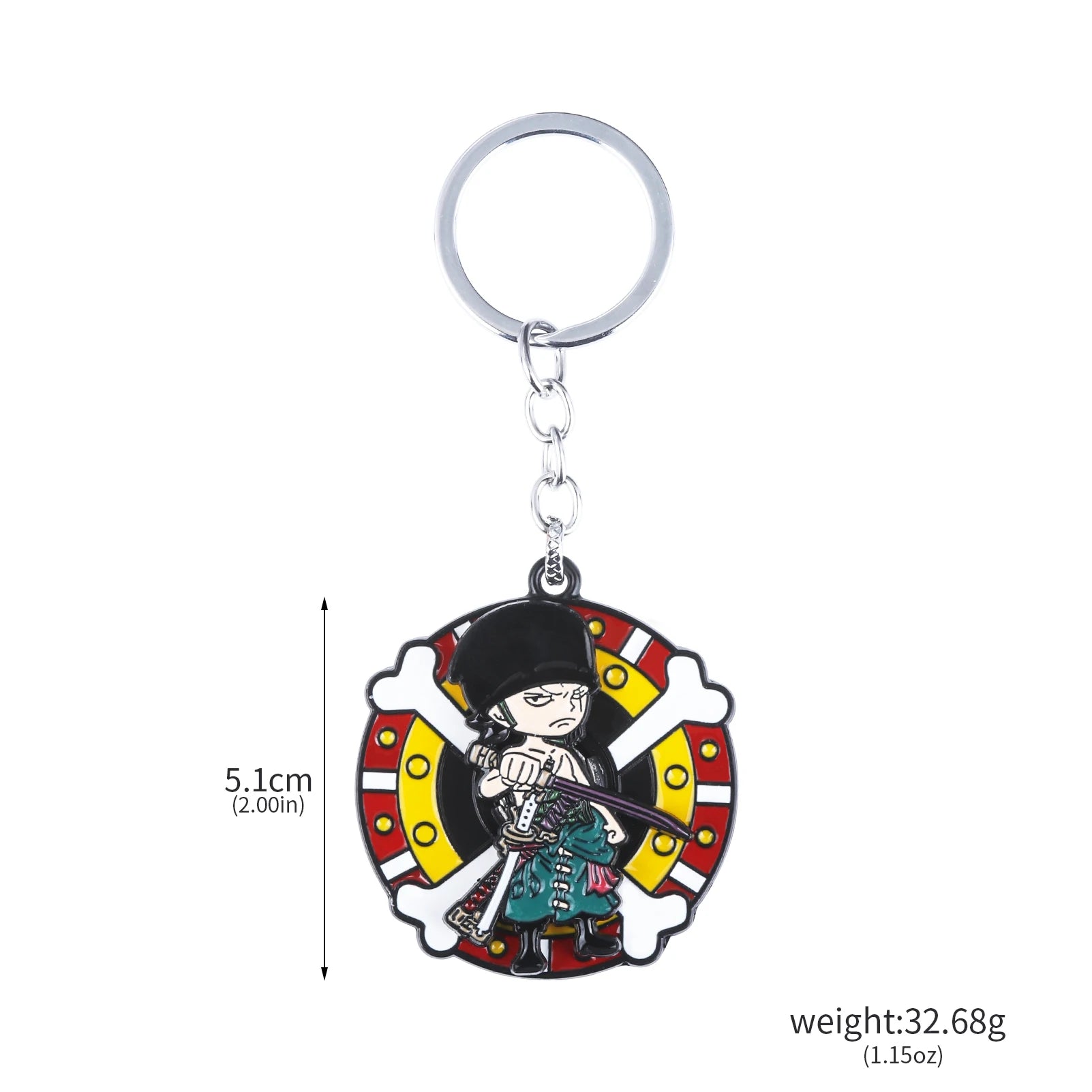 One Piece Luffy Straw Hat Keychain Rotatable Zoro Skull Metal Pendant Role-Playing Decorative Accessories Fan Jewelry Gift