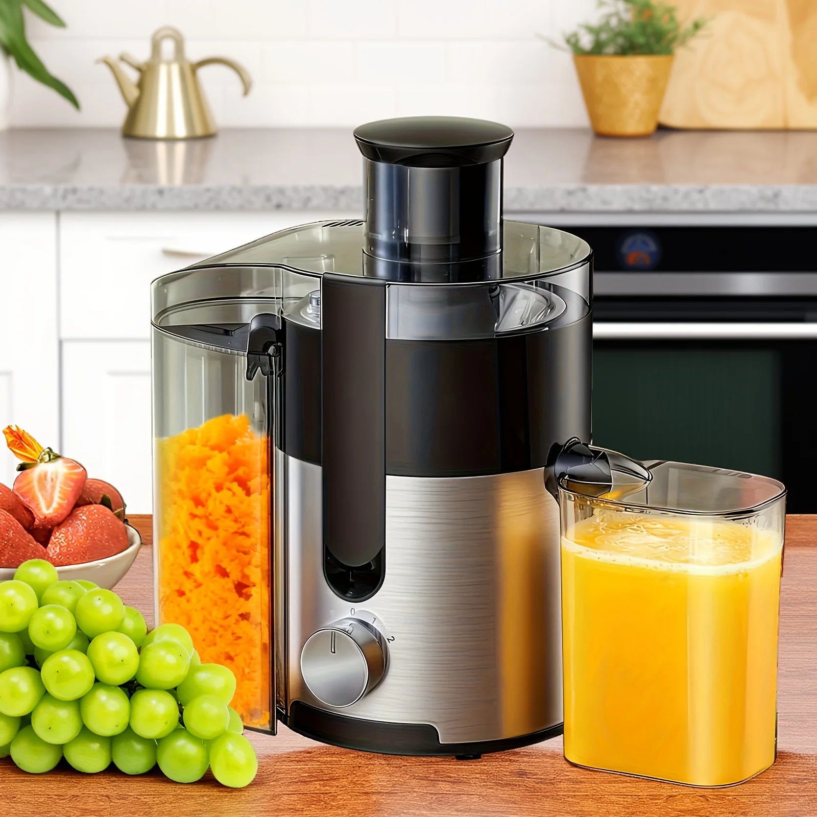 Multi-Function Juicer, Juice Blender, Mixer, Food Processor, 3-Inch Wide-Mouth Juicer Extractor for Vegetables And Fruits, 3-Speed Settings, Easy to Clean, Detachable, High Juice Yield, Fast Juicing, Quick Juice Extraction fo
