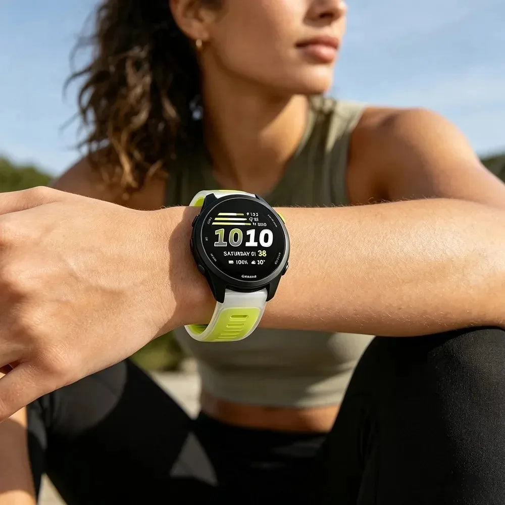 18/20/22mm Silicone Strap for Garmin Forerunner 170 70 165 265 55 245 570 47/42mm Bracelet Garmin Venu 4 45/41mm/Active 6 5 Band