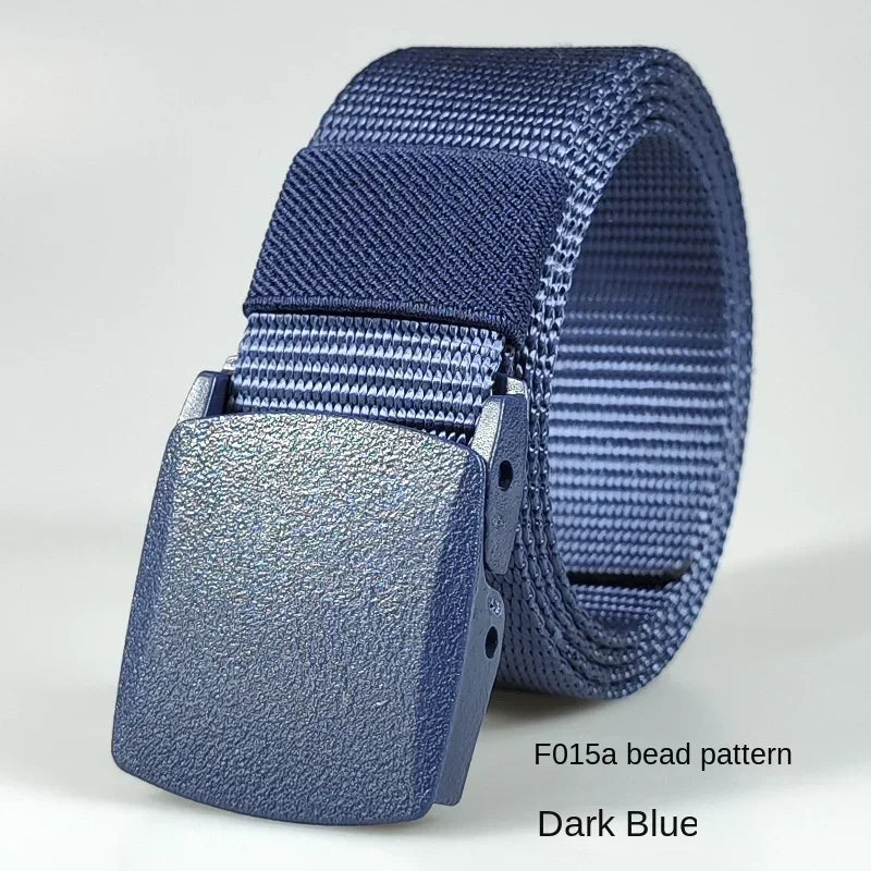 Automatic Buckle Nylon Women's Belts Canvas Outdoor Travel Premium Pants Sports Non-metallic Belts for Men White Black Blue Red
