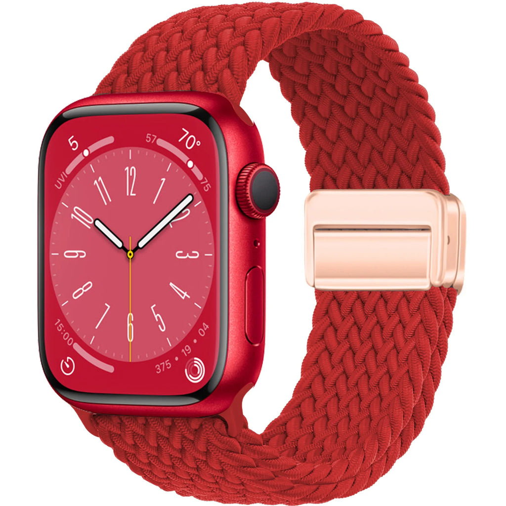 Nylon Strap For Apple Watch Band Ultra 44mm 40mm 45mm 49mm 41mm 44 mm magnetic buckle Braided Bracelet iWatch series 10 9 se 7 8