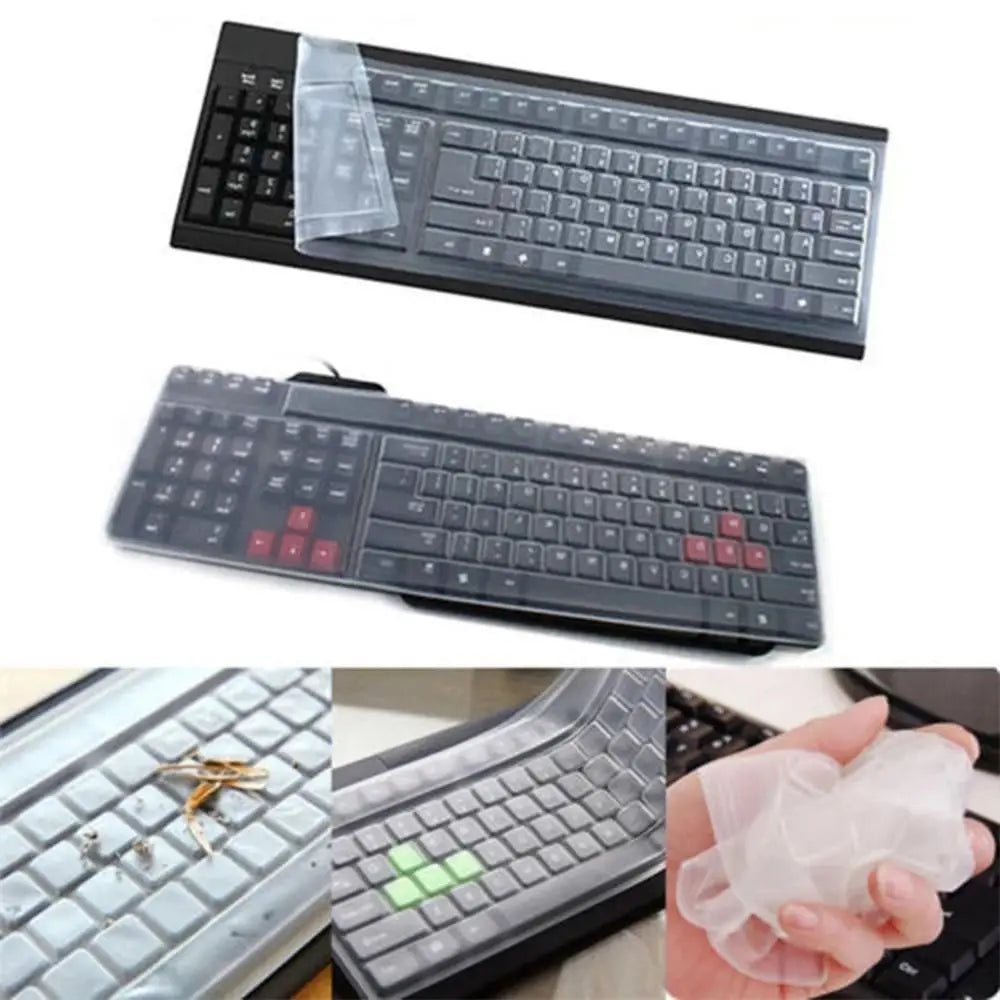 1Pcs Universal Waterproof Silicone Desktop Computer Keyboard Cover Clear Skin Protector Film Shell Dust-Proof Protective Film