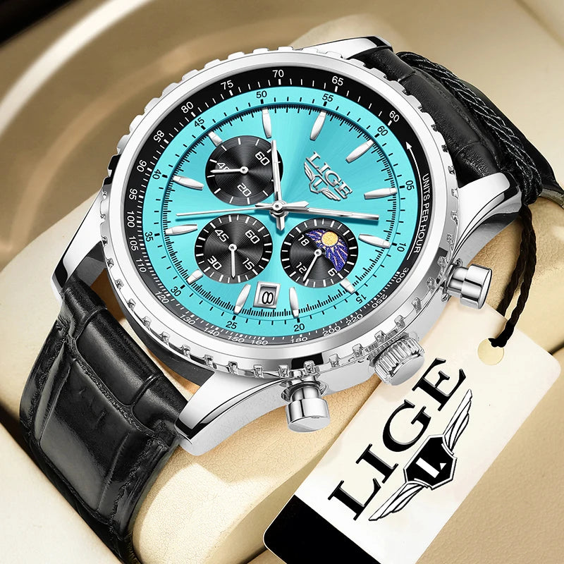 LIGE Fashion Top Brand Luxury Men Watch Casual Business Watch Men Sports Waterproof Quartz chronograph Wrist Watches For Men