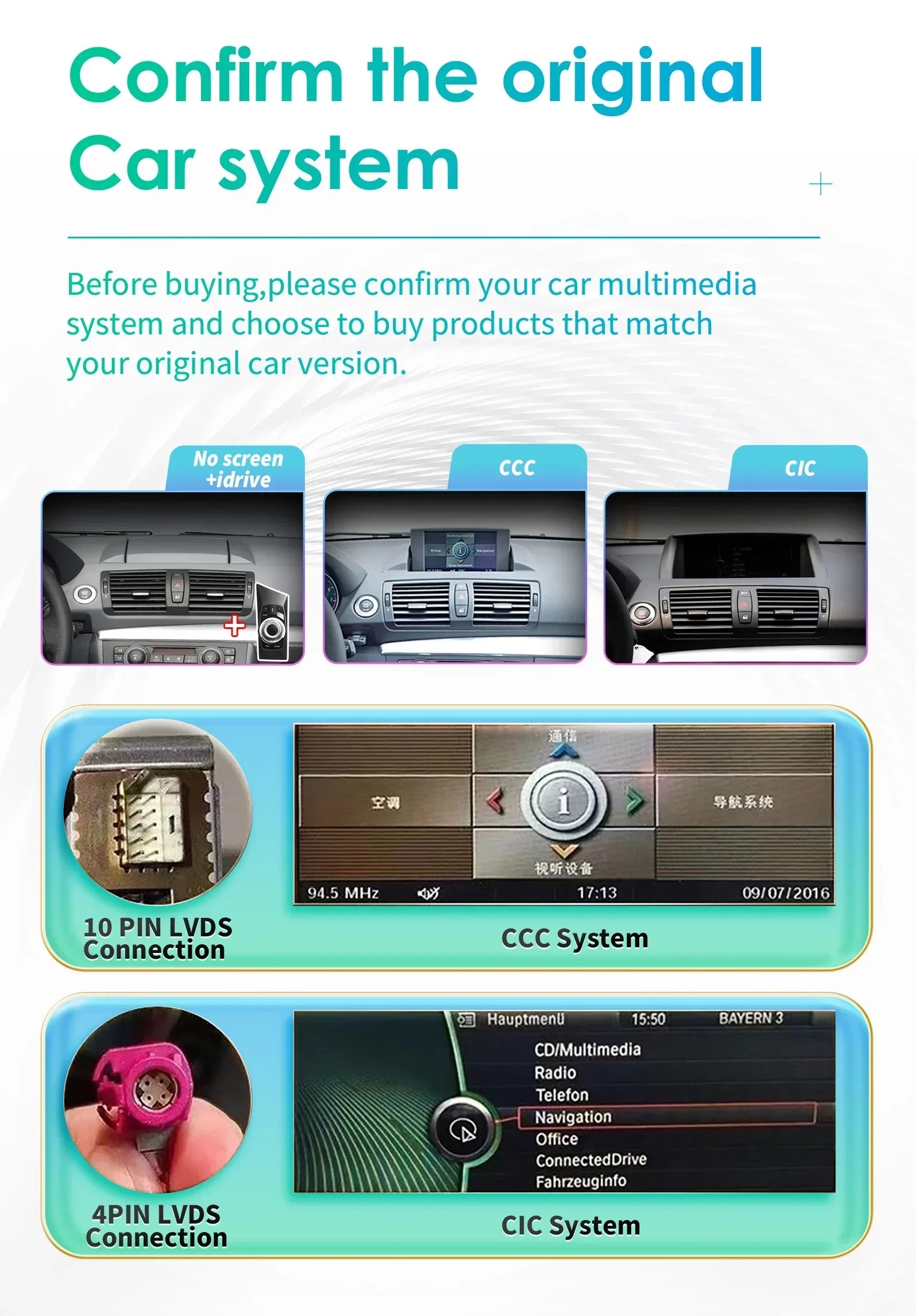 10.25" Smart Car Systems for BMW 1 Series 06-12 E81 E82 E87 E88 Without Screen with Support Wireless Carplay Android Auto RDS BT