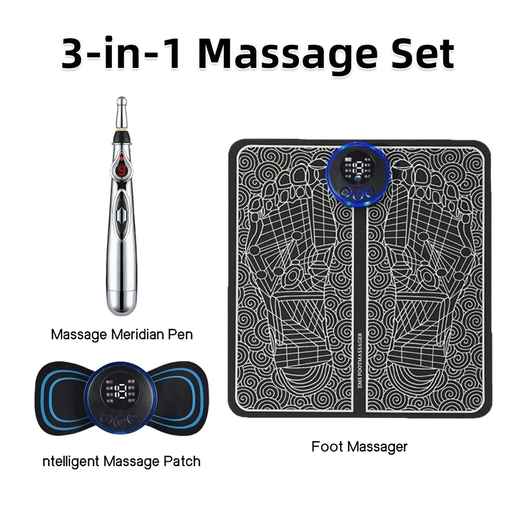 Multi functional Electric Foot Massager Set Muscle Trainer Essential Tool for Massage Fitness Outdoor Activities Home Relaxation