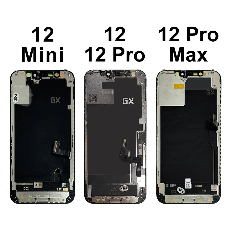GX OLED For iPhone X XS XR XS Max LCD 11ProMax 13 ProMax 14ProMax 3D Touch Screen Digitizer 12 Mini 12 Pro Max Replacement Parts