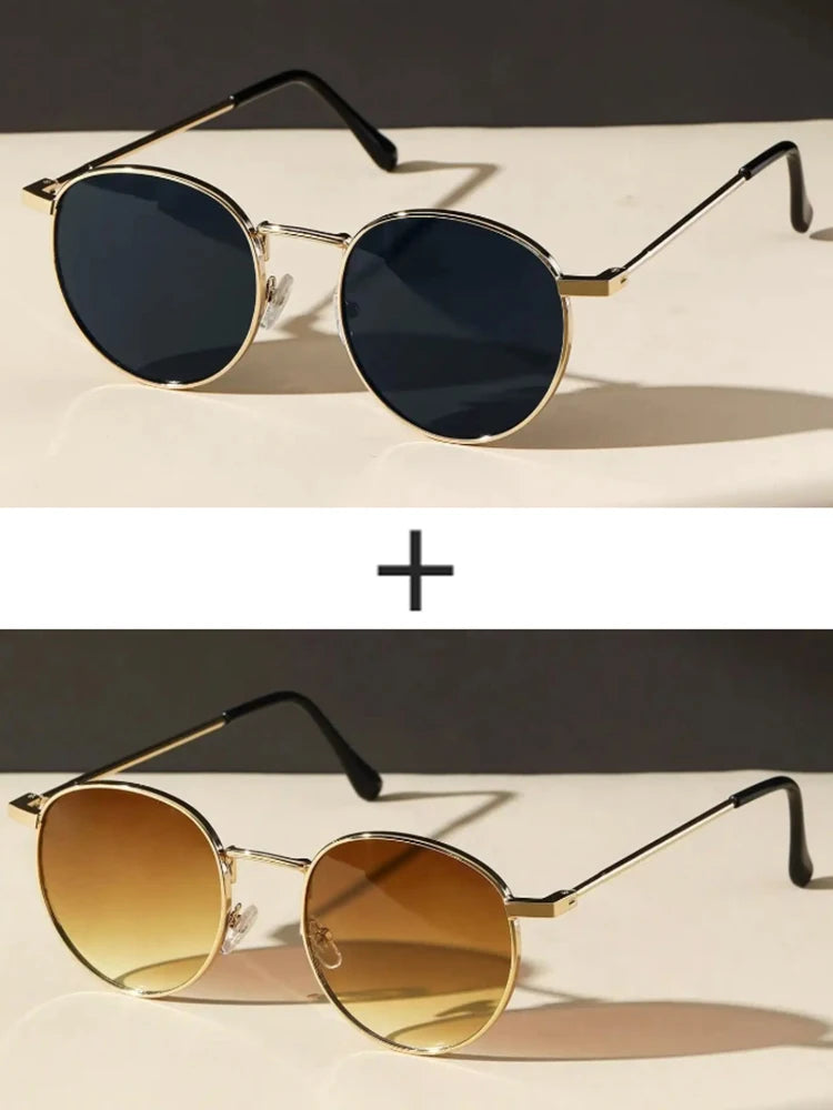 1/2PCS Women Sunglasses, Irregular Solid‑Color Copper Full‑Frame, UV Protection Minimalist Fashion Shades for Daily Wear