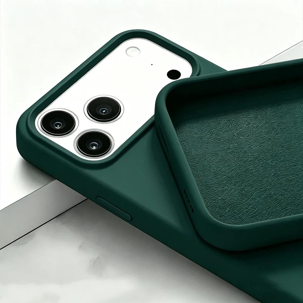 Phone Case - Original Liquid Silicone Soft Phone Case for iPhone 18 17 16 15 14 13 Pro Max Candy Color Shockproof Cover Funda