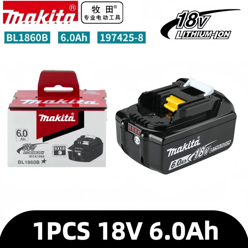 Makita 18V 6.0Ah Battery Original Lithium Ion Rechargeable Battery 18V 6000mAh Replacement Battery BL1860 BL1850 BL1820B BL1860B